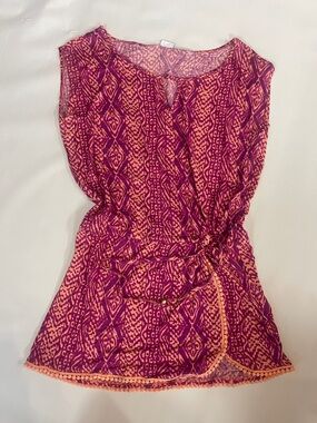 Lascana Swimsuit Cover Up 8 M medium new soft viscose pink orange dress